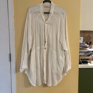 We the free women’s white cotton button up